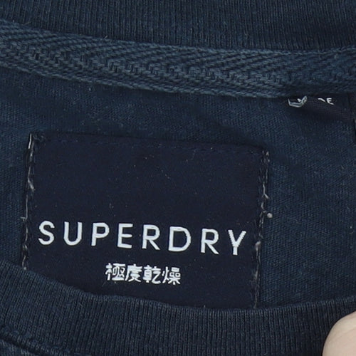 Superdry Unisex Blue T-Shirt UK 8 Casual Classic