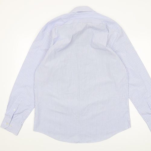 Dehavilland Men's Blue Striped 16.5 Casual Shirt