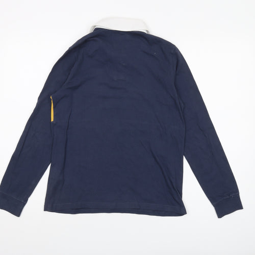Abercrombie Kids Boys Blue Polo Long Sleeve, Colourblock, 11-12 Years
