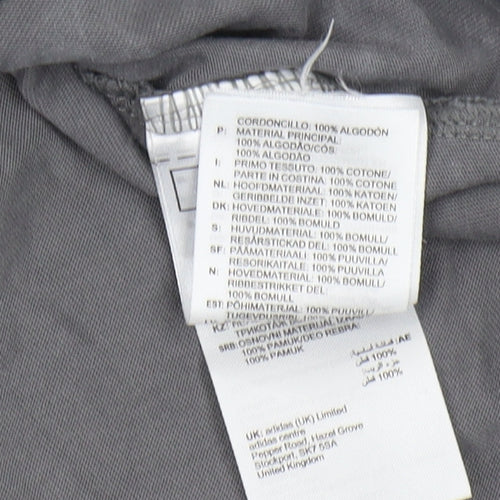 Adidas Men's Grey Cotton Logo T-Shirt Size S