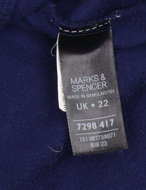 Marks and Spencer Blue Women's Fleece Jacket Size 22