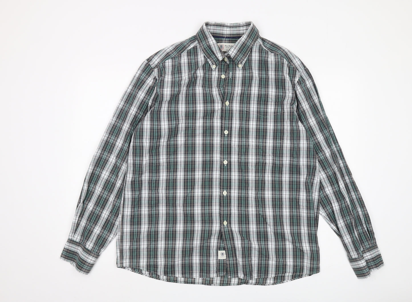 Marks and Spencer Men's Plaid Shirt, Large Multicolour