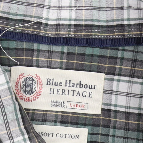 Marks and Spencer Men's Plaid Shirt, Large Multicolour