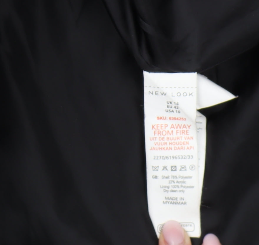 New Look Women's Green Overcoat Size 14 Regular Fit