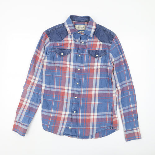 Celio Unisex Multicoloured Slim Plaid Button-Up Shirt S