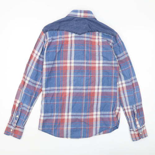 Celio Unisex Multicoloured Slim Plaid Button-Up Shirt S