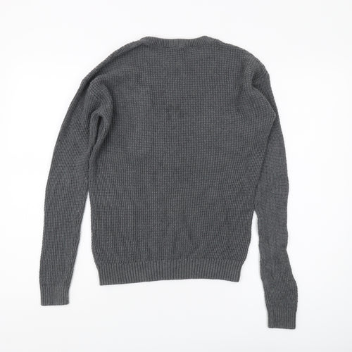H&M Boys Grey Pullover Jumper, Size 12 Years, Crew Neck