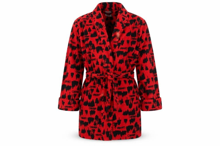 Calvin Klein Boys Red Fleece Hooded Robe M Graphic Print