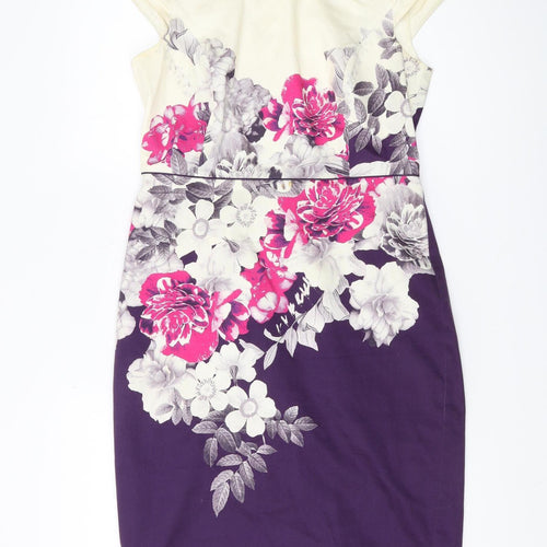 Monsoon Women's Multicolour Floral Pencil Dress Size 12