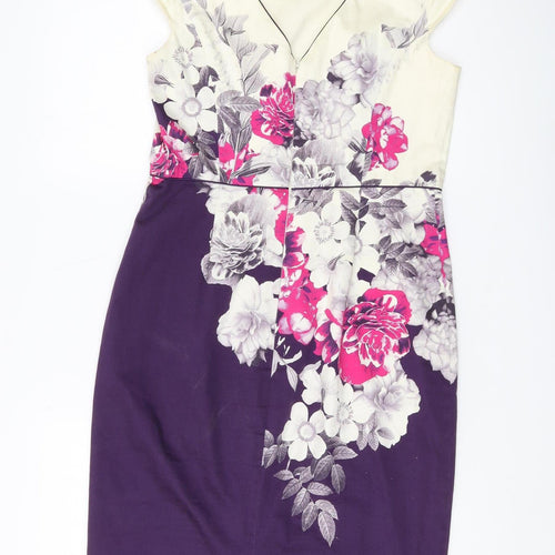 Monsoon Women's Multicolour Floral Pencil Dress Size 12