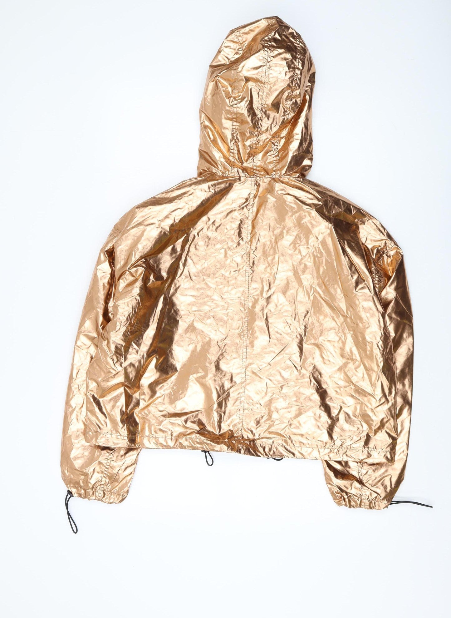 ASOS Gold Windbreaker Jacket Women Size 12 Casual Hooded