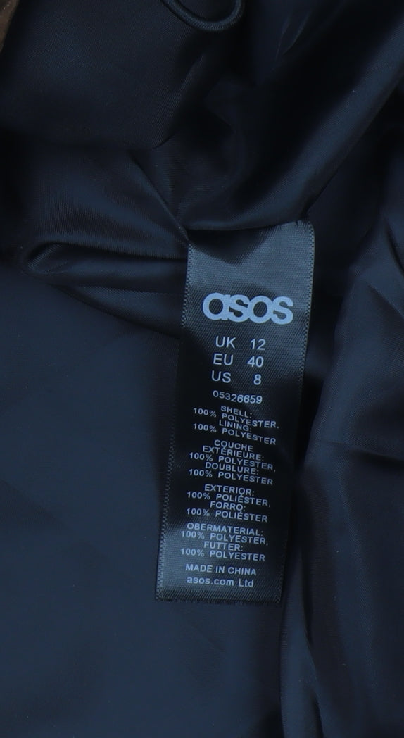 ASOS Gold Windbreaker Jacket Women Size 12 Casual Hooded