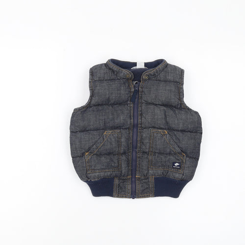 H&M Unisex Baby Grey Puffer Vest 12 Months Casual Sleeveless