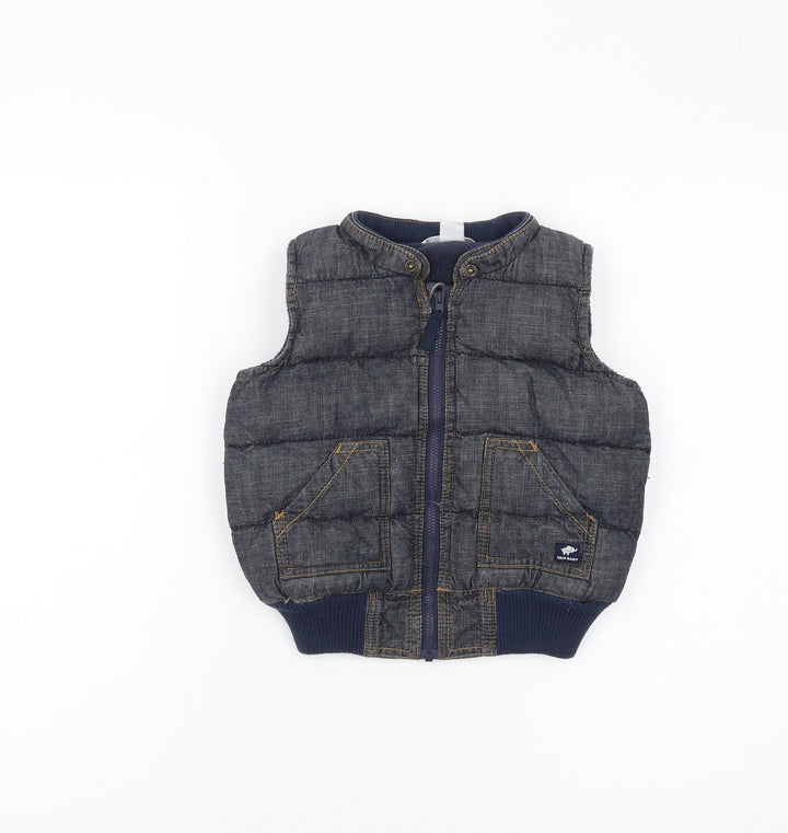 H&M Unisex Baby Grey Puffer Vest 12 Months Casual Sleeveless