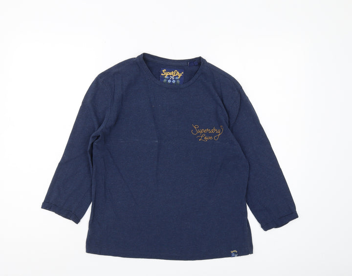 Superdry Women's Blue T-Shirt Size 8 Regular Fit