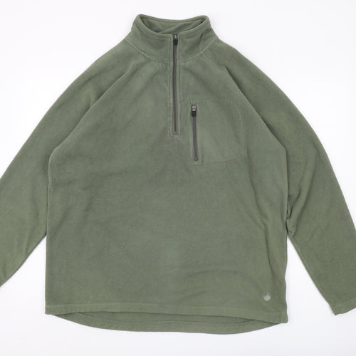 Peter Storm Men's Green Fleece 1/4 Zip Sweatshirt L