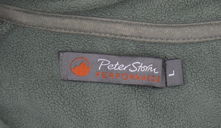 Peter Storm Men's Green Fleece 1/4 Zip Sweatshirt L