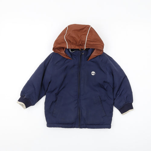 Timberland Boys Blue Puffer Jacket, 2 Years, Hooded, Winter