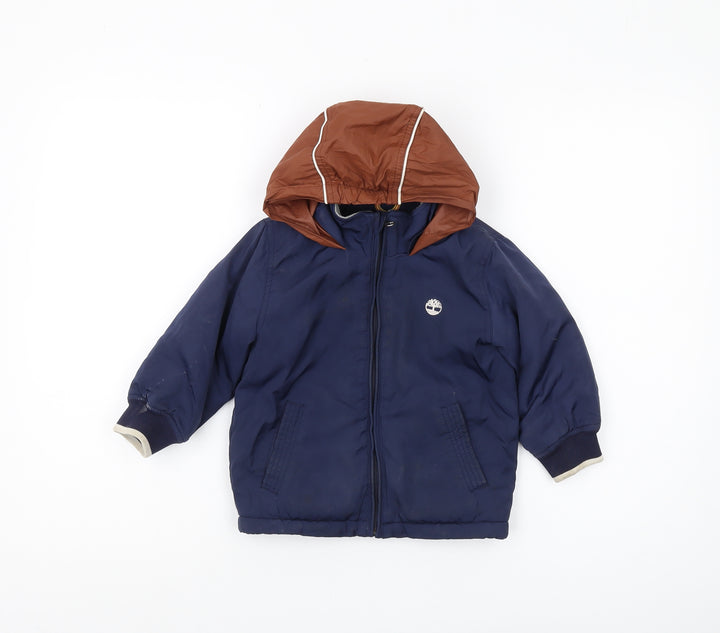 Timberland Boys Blue Puffer Jacket, 2 Years, Hooded, Winter