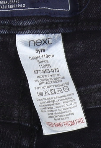 Next Boys Black Skinny Jeans 5 Years Slim Fit Elastic Waist