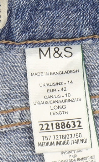 Marks and Spencer Women's Blue Wide-Leg Jeans Size 14