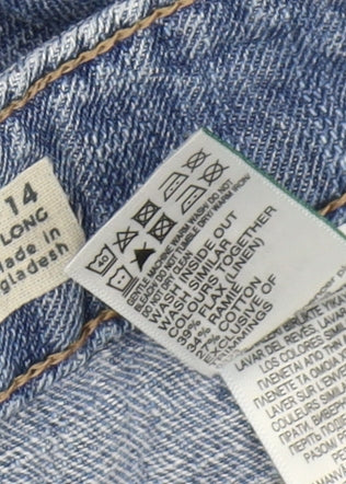 Marks and Spencer Women's Blue Wide-Leg Jeans Size 14