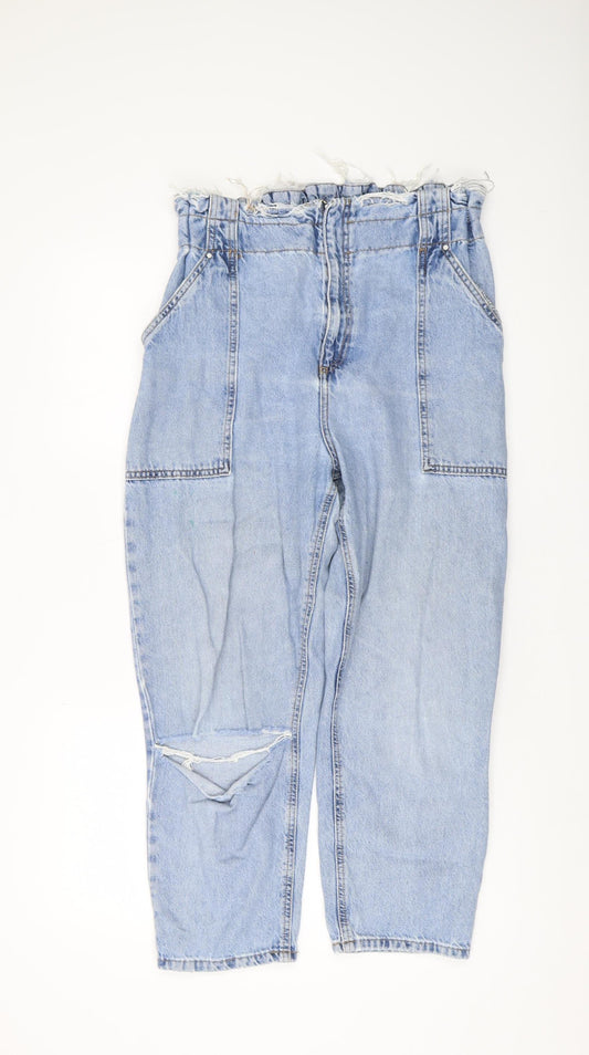 River Island Women's Blue Paperbag Jeans 14