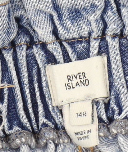 River Island Women's Blue Paperbag Jeans 14