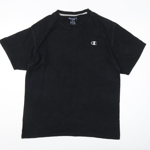 Champion Men's Black T-Shirt, Large, Short Sleeve