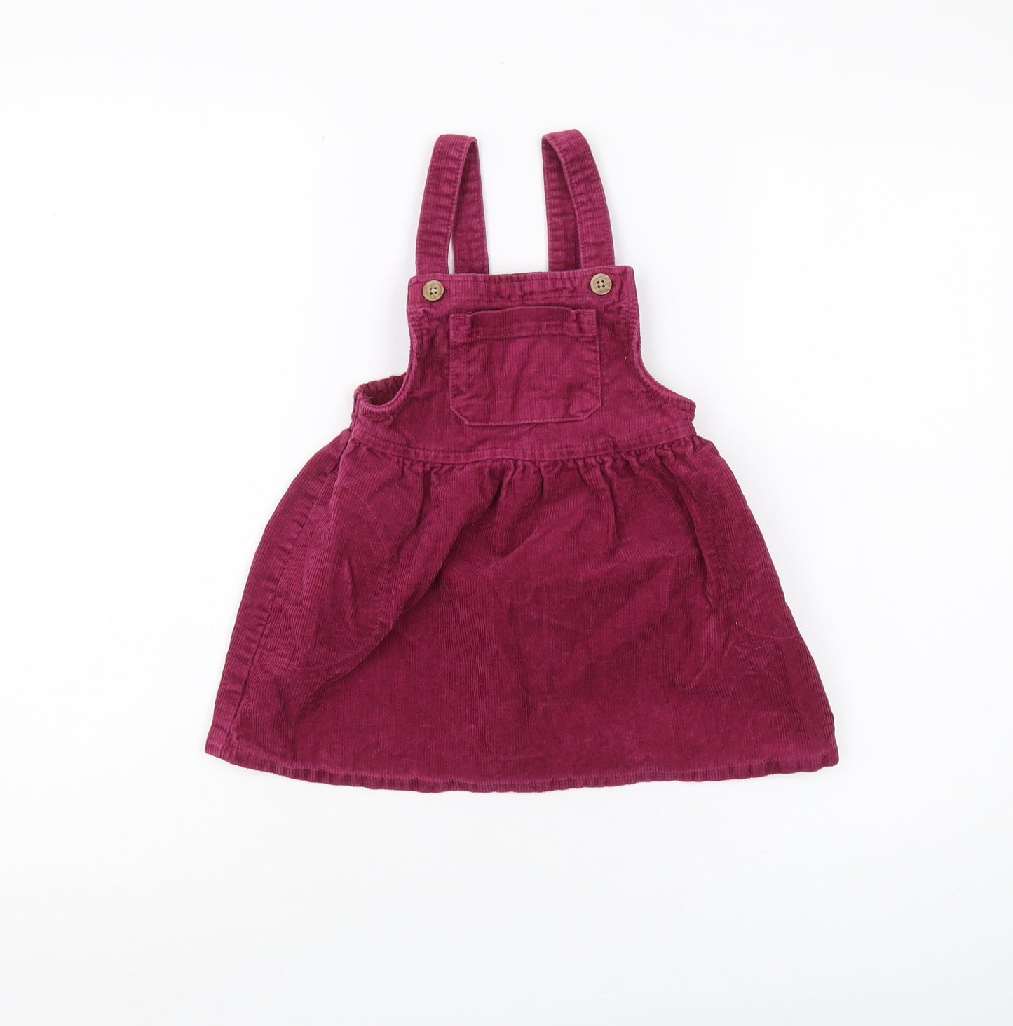 Next Girls Red Corduroy Pinafore Dress 18-24 Months