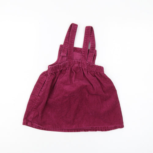 Next Girls Red Corduroy Pinafore Dress 18-24 Months
