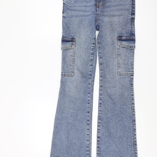 New Look Girls Blue Flared Jeans Size 13 Years High Waist