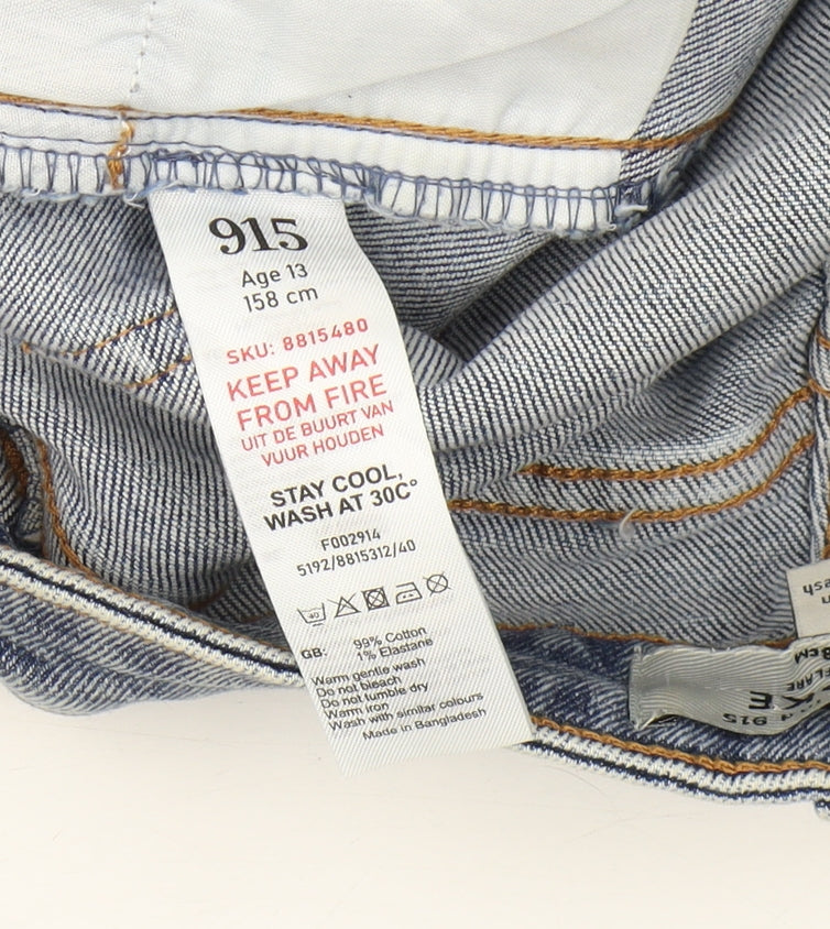 New Look Girls Blue Flared Jeans Size 13 Years High Waist