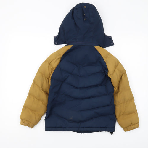 Trespass Boys Blue Puffer Jacket Hooded Waterproof 5-6 Years