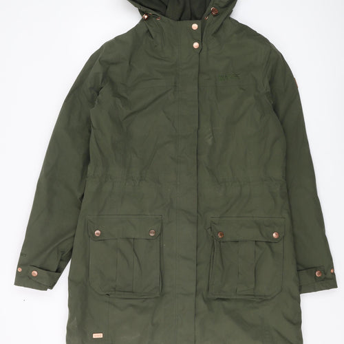 Regatta Women's Green Parka Jacket Size 18 Hooded Long