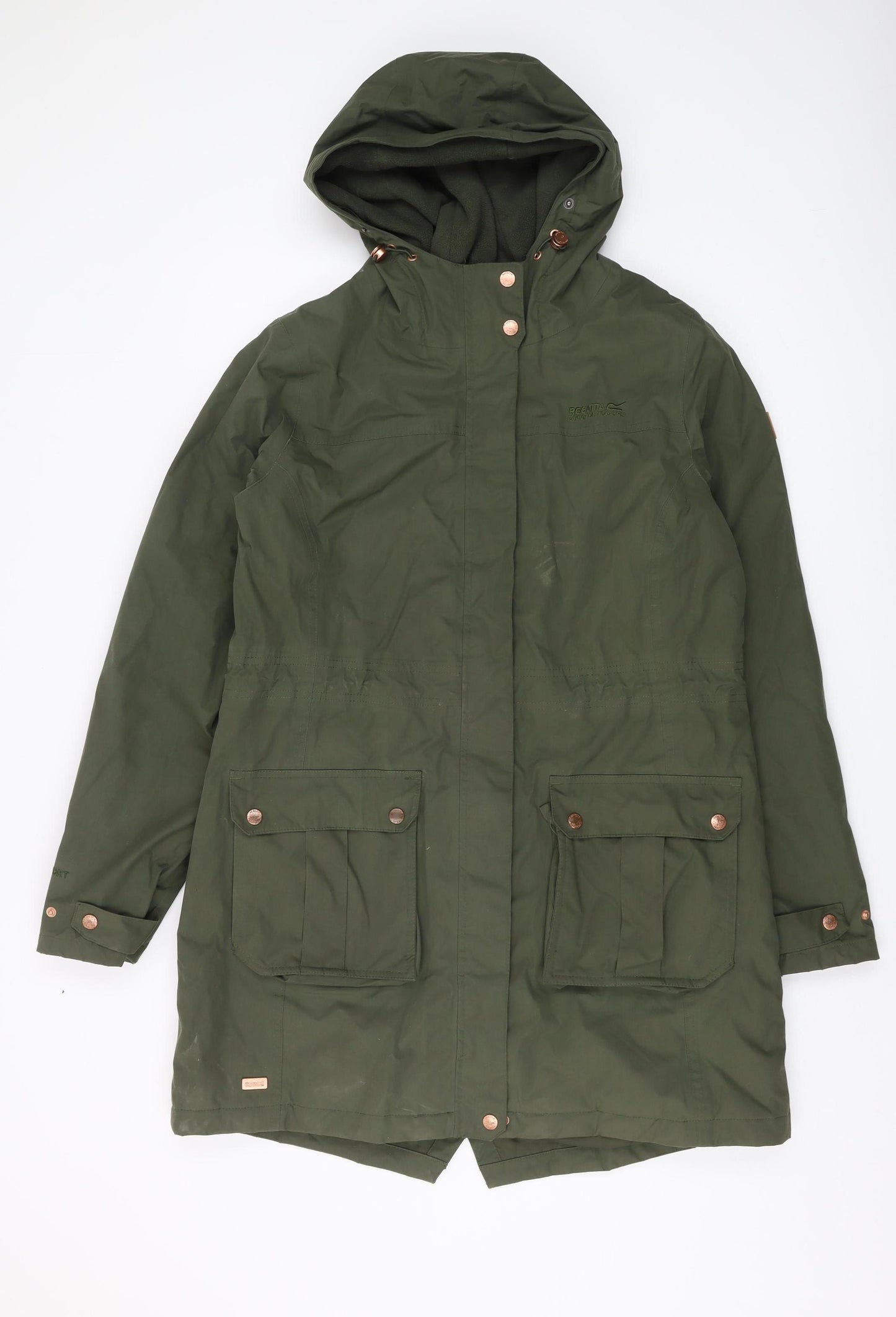 Regatta Women's Green Parka Jacket Size 18 Hooded Long