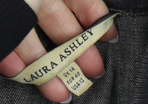 Laura Ashley Women's Black Denim Jacket Size 14