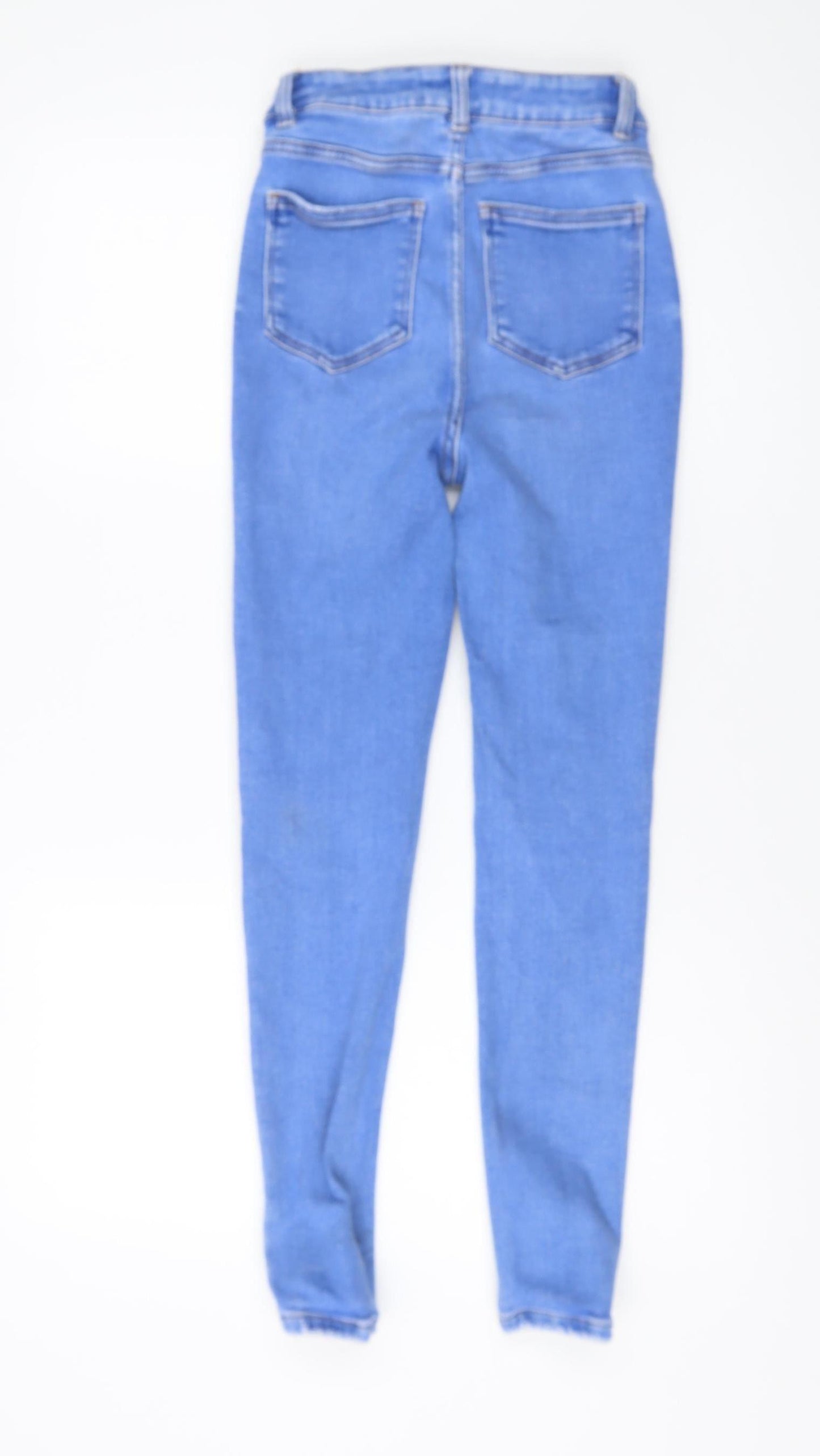 New Look Women's Blue Skinny Jeans Size 6 Distressed