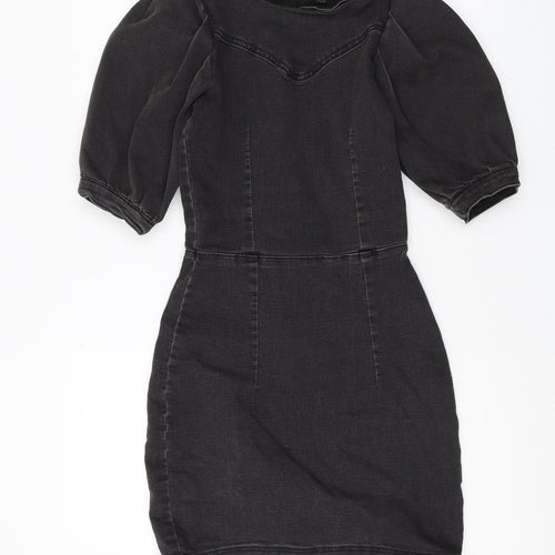 H&M Divided Black Bodycon Dress 8 Women Casual Chic