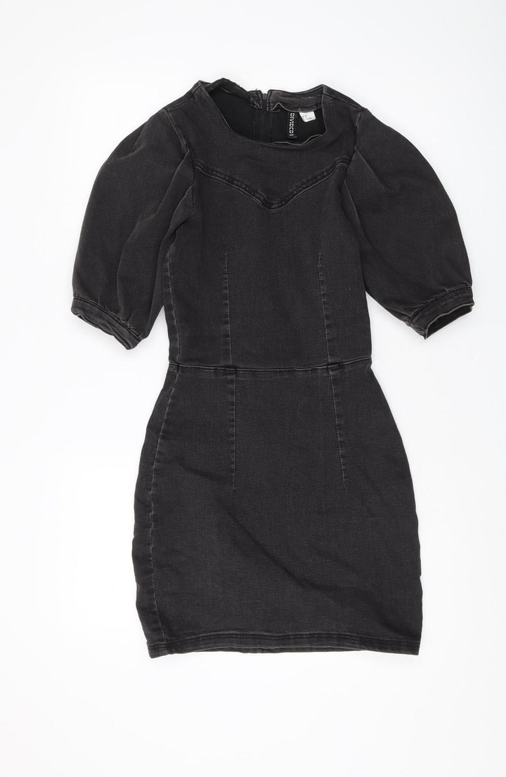 H&M Divided Black Bodycon Dress 8 Women Casual Chic