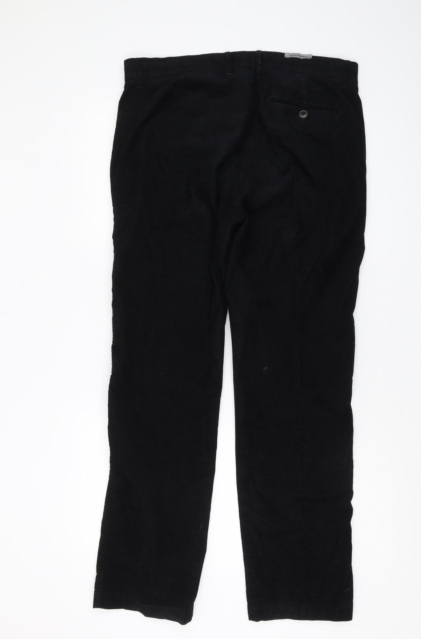 Marks and Spencer Men's Black Straight Trousers 34