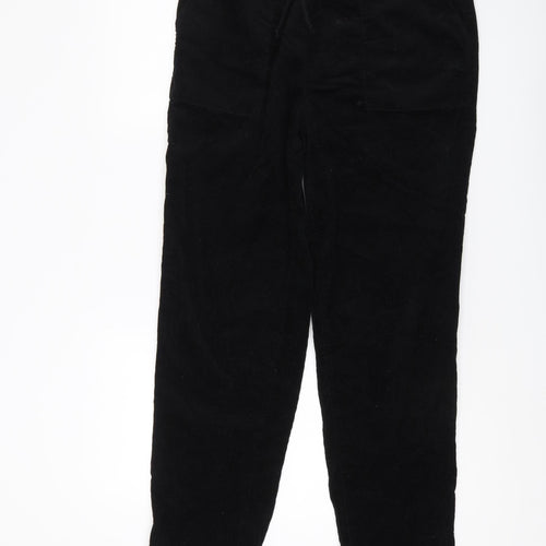 Damart Women's Black Corduroy Jogger Trousers - Size 14