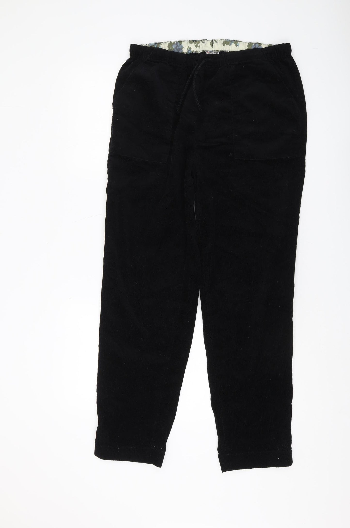 Damart Women's Black Corduroy Jogger Trousers - Size 14