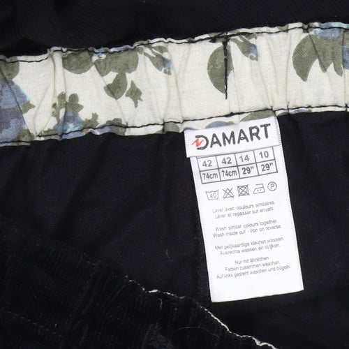 Damart Women's Black Corduroy Jogger Trousers - Size 14