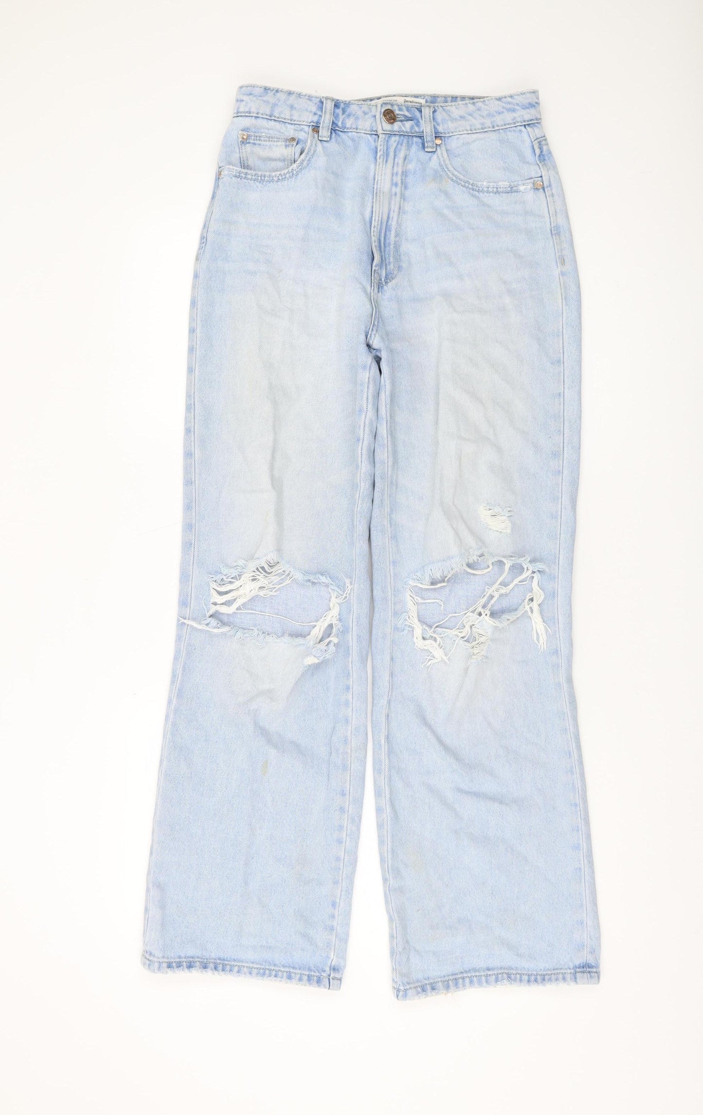Stradivarius Women's Blue Straight Jeans Size M