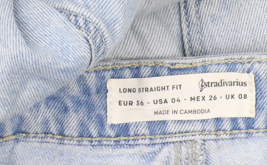 Stradivarius Women's Blue Straight Jeans Size M