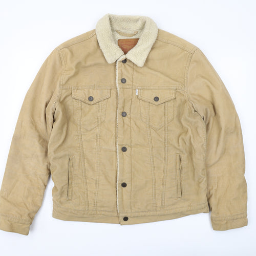 Levi's Men's Beige Lined Corduroy Trucker Jacket L