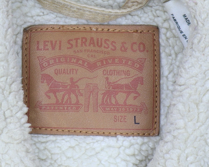 Levi's Men's Beige Lined Corduroy Trucker Jacket L