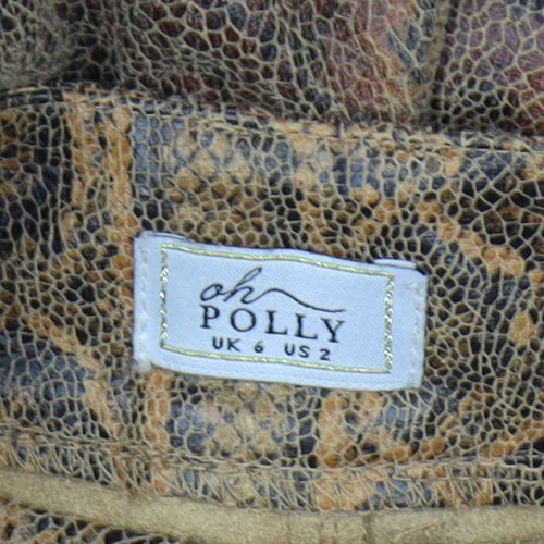 Oh Polly Women's Brown Animal Print Trousers