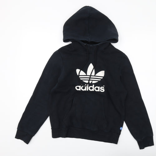 Adidas Unisex Black Hoodie Size 10 Pullover Graphic